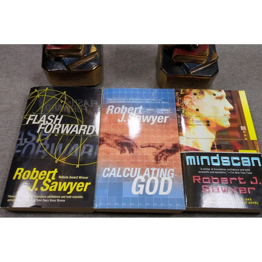 Robert J Sawyer Flash Forward. Calculating God. Mindscan. Lot of 3 VTG Paperback
